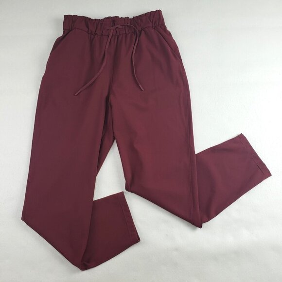 Lululemon Keep Moving 7/8 Pant Womens 6 Burgundy Pull On Casual Luxtreme Ankle - Picture 2 of 14